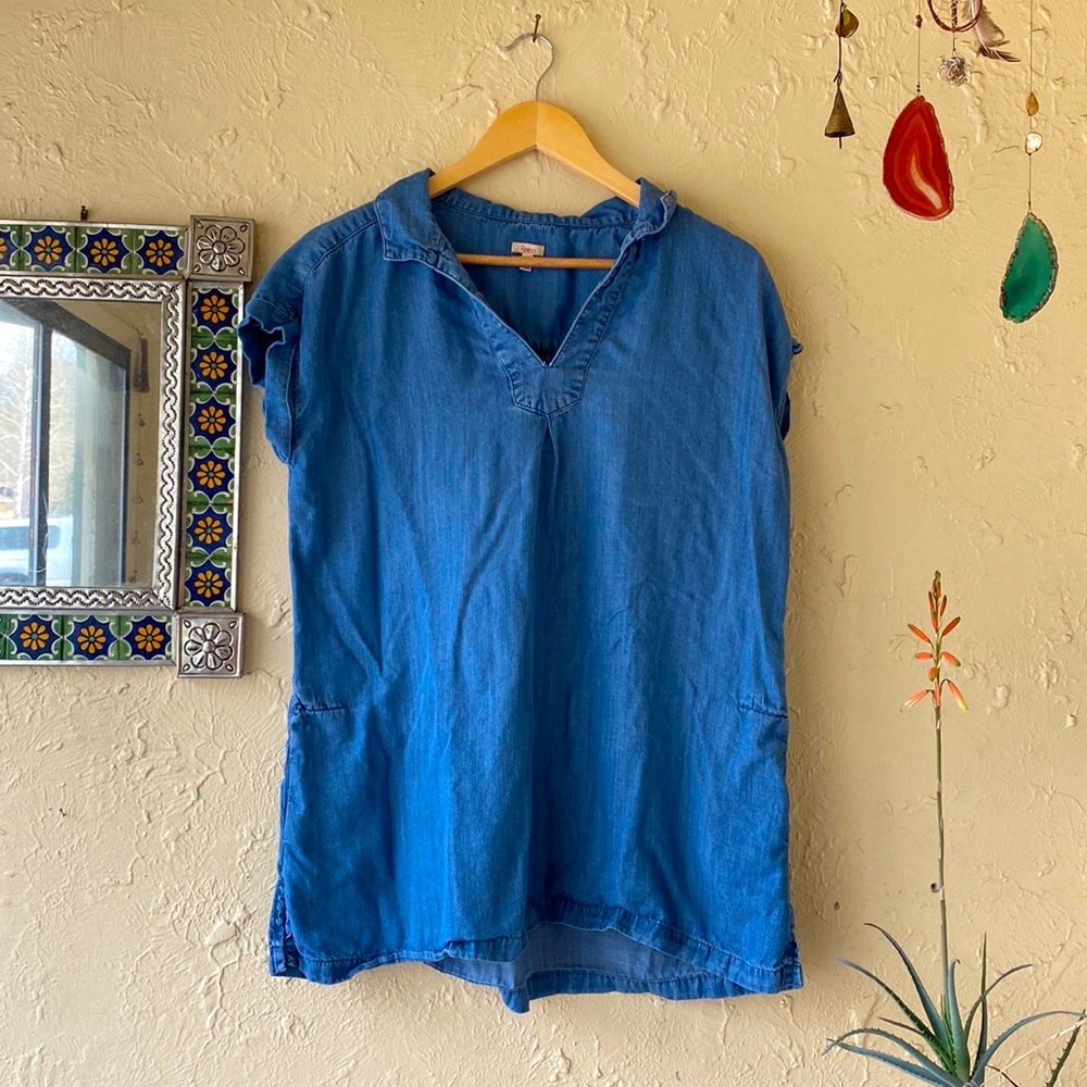 Reba Denim Blue V-Neck Tunic